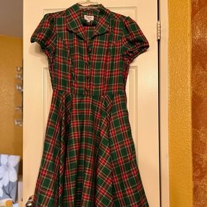 Magnolia Place Plaid Tartan Swing Dress Size Large